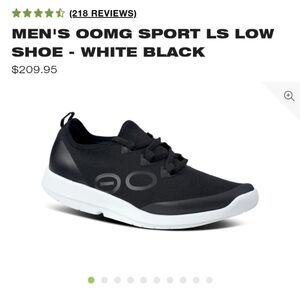 Oofos men's oomg sport ls black 9.5